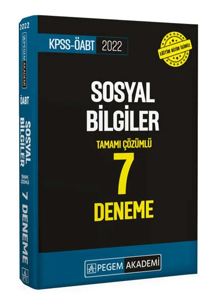 Pegem Akademi Yayıncılık 2022 KPSS ÖABT Sosyal Bilgiler 7 Deneme