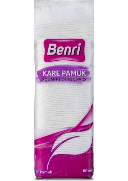 Kare Makyaj Temizleme Pamuğu 80 Adet