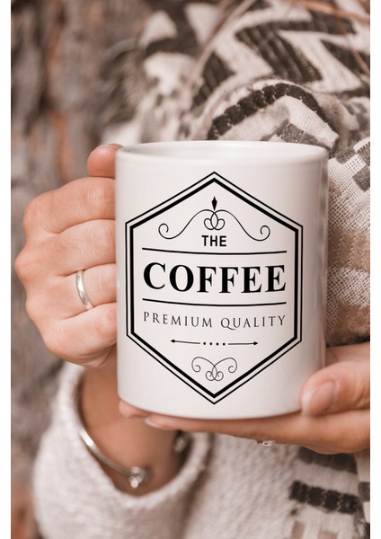 The Coffee Premium Quality Vektörel Çizim Baskılı Kupa Bardak