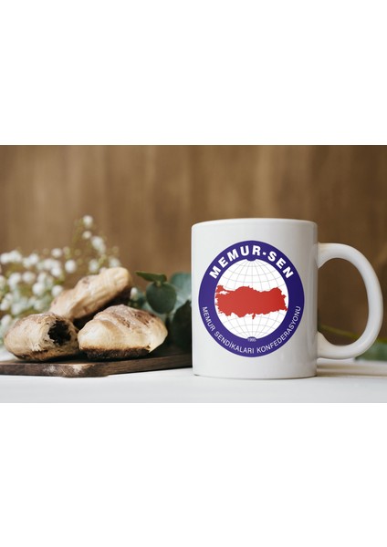 Memur-Sen Personeline Özel Logo Baskılı Kupa Bardak
