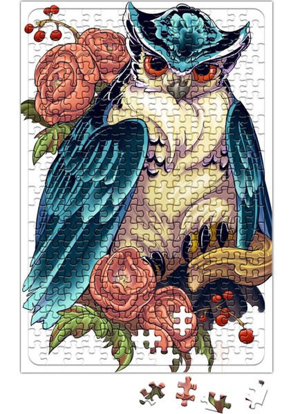 Baskı Dükkanı Baykuş Hayvan Owl Colour Drawing Çizim Puzzle