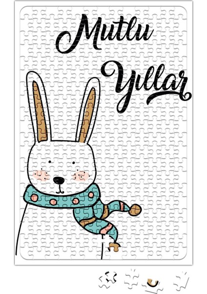 Sevimli Tavşan Ile Mutlu Yıllar Puzzle 240 Parça Yapboz