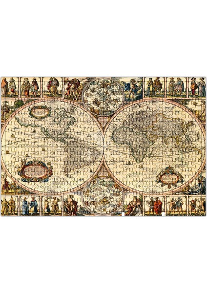 Eski Dünya Haritası 2 Puzzle 240 Parça Yapboz