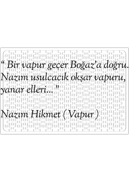 Nazım Hikmet Vapur Şiiri Puzzle 240 Parça Yapboz