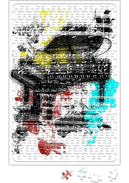 Piyano Müzik Renkli Müzik Notaları Puzzle 240 Parça Yapboz