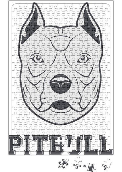 Pug Köpek Pit Bull Face Pitbull Aşıklar Puzzle 240 Parça Yapboz