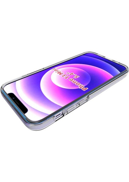 Casestreet Apple iPhone 13 Mini Kılıf Süper Silikon Renksiz + Nano Glass Renksiz modelleri