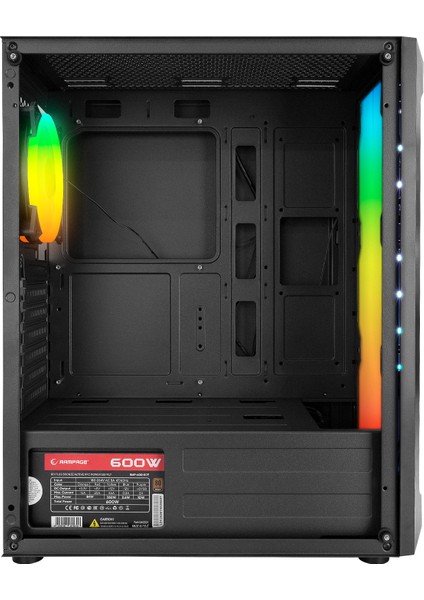 X-Base Temper Camlı 600W 80 Plus Bronze Argb Fanlı Bilgisayar Kasası