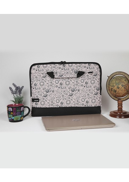 15.6'' Taban Korumalı, Omuz Askılı, Desenli Notebook Laptop Macbook Çantası - Space fiyatları