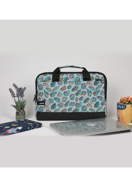 15.6'' Taban Korumalı, Omuz Askılı, Desenli Notebook Laptop Macbook Çantası - Shell