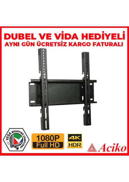 15'' - 34'' Universal Lcd/led Tv Sabit Duvar Askı Aparatı