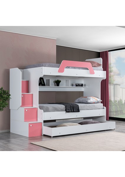 İnci 2li Ranza, Ceviz + 2 Adet Comfort Yatak
