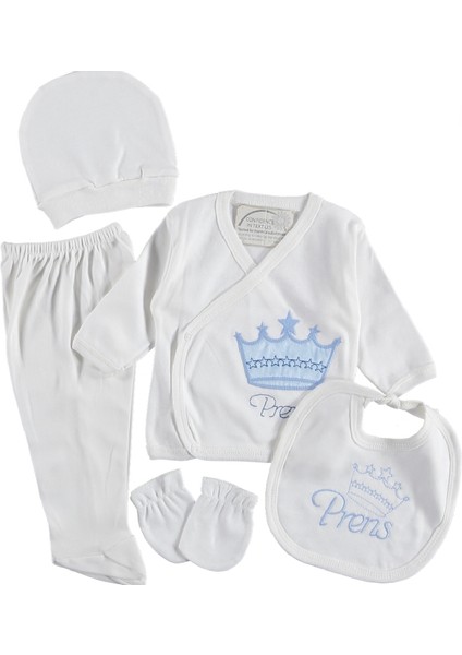 Misimosi Prens Desen 5 Parça Hastane Çıkışı Seti Mavi