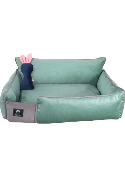 Lux Seri İç Mekan Fermuarlı Yıkanabilir Kedi ve Köpek Yatağı Turkuaz S