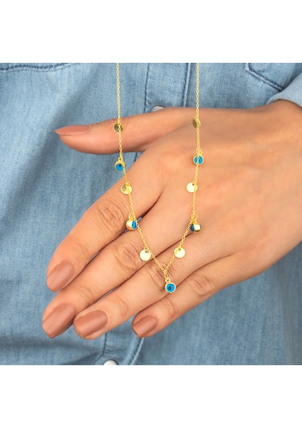 925 Ayar Gümüş Pullu Nazar Yolu Kolye fiyatları