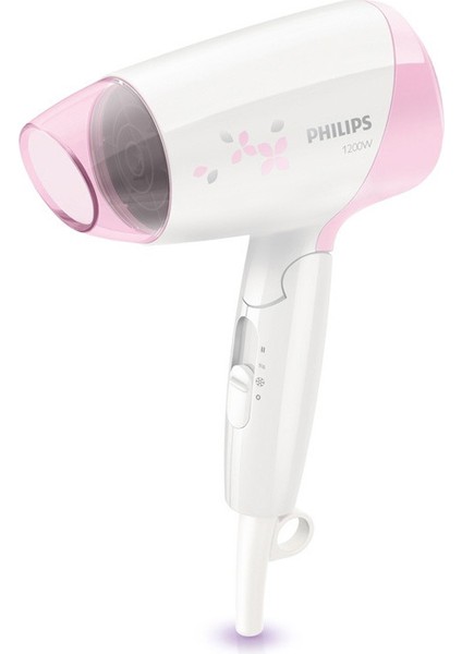 Philips 1200W Termostatik Soğuk ve Sıcak Havalı Katlanabilir Saç Kurutma Makinesi - Pembe (Yurt Dışından)