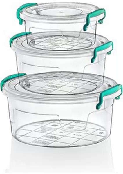 Yuvarlak Kapaklı 3'lü Saklama Kabı