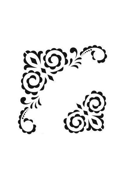 Köşe Desenler Stencil Şablon 25 x 25 KÖ-051