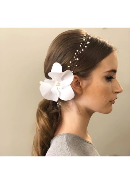 Tacı Saç Aksesuarı Orkideli Taç