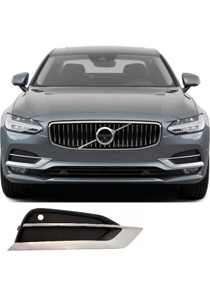 Volvo S90 V90 Sis Far Kapağı Sağ Krom Çerçeveli