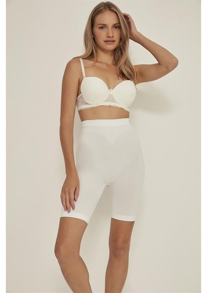 Beyaz Emay 3005 Soft Uzun Paça Boxer