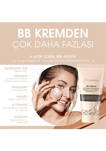 Playskın Bb Krem, Lıposome Tecnology Blemısh Balm Cream Spf 50, 50G