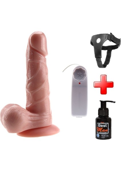 Lilitu Shop 19 cm Belden Bağlamalı Kumandalı Gerçekçi Titreşimli Dildo Vibratör Penis