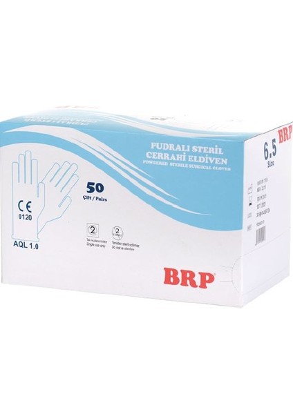 Steril Cerrahi Eldiven Pudralı (No:6,5) 50'li 1 Kutu