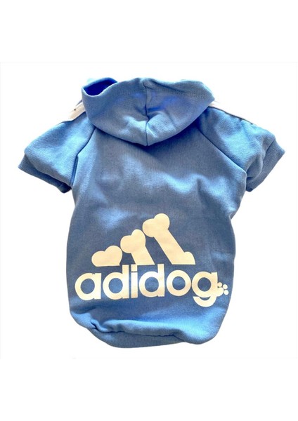 Bebek Mavisi Duo Adidog Kapşonlu Köpek Sweatshirt Köpek Kazağı