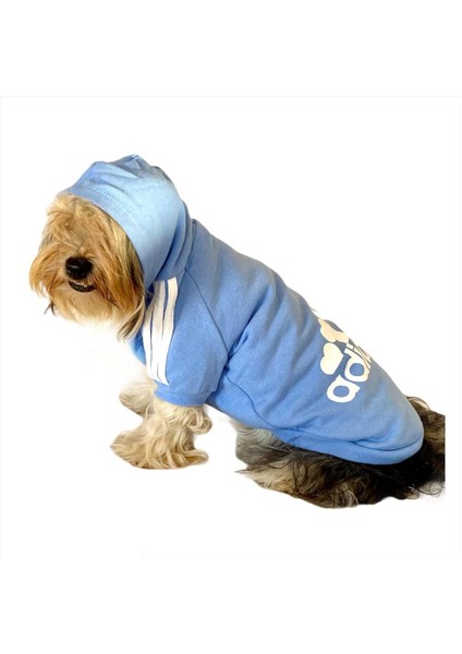 Bebek Mavisi Duo Adidog Kapşonlu Köpek Sweatshirt Köpek Kazağı