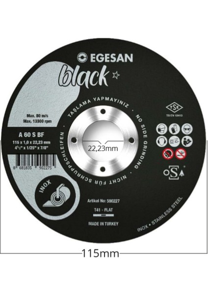 115X1X22 Inox Black Ince Kesici 5 Adet