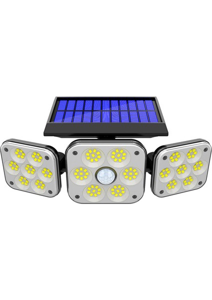 LED Solar 3 Başlı Dönebilen Hareket Sensörlü Lamba (Yurt Dışından)