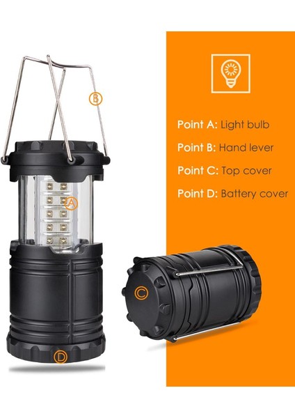 30 LED Çadır Lambası Su Geçirmez Kamp Işık Gücü Taşınabilir Fener (Yurt Dışından) fiyatları