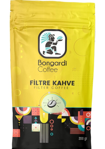 Bongardi Coffee 200 gr  Intense Filtre Kahve Makinesi Uyumlu Öğütülmüş Veya Çekirdek