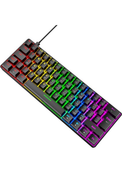 Kablolu 62KEYS Mekanik Oyun Klavyesi Arkadan Aydınlatmalı (Yurt Dışından)