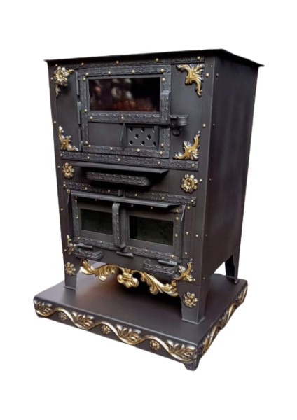 45'lık Odun ve Kömür Özel Yapılm Şık Tasarım Kalın Camlı Rize Kuzinesi