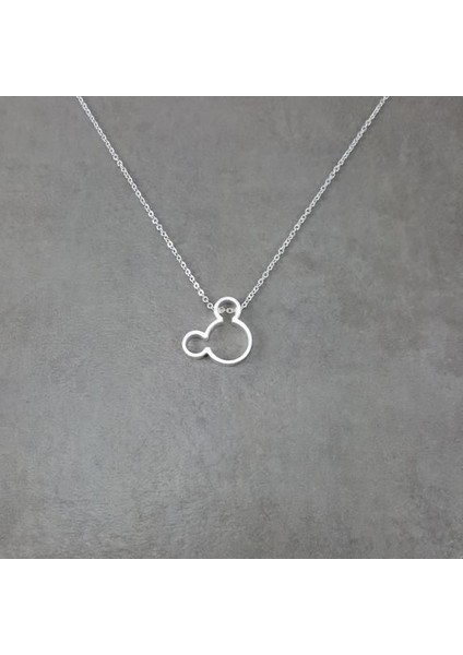 Mickey Mouse Gümüş Kadın Armağanlik Kolye