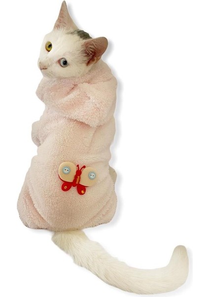 Softie Pink Butterfly Duo Kedi Tulumu Kedi Kıyafeti Xl