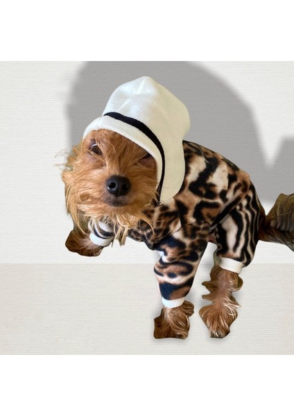 Leo Chique Polar Kapşonlu Köpek Tulumu Kıyafeti L modelleri