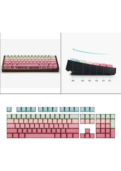 Dıy Dekoratif Pbt 104 Tuşları Keycaps Için 68 Mekanik Klavye Nefis Ön Basılı (Yurt Dışından)