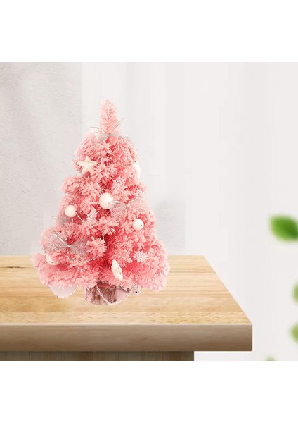 Pembe Noel Ağacı Mini Pil Powered Yapay Masaüstü Kızlar Için Gençler 32X32X60 cm (Yurt Dışından)