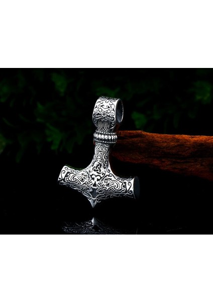 Daisyshop Paslanmaz Titanyum Alaşım Çelik Iskandinav Thor Kolye