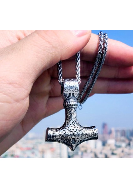 Daisyshop Paslanmaz Titanyum Alaşım Çelik Iskandinav Thor Kolye