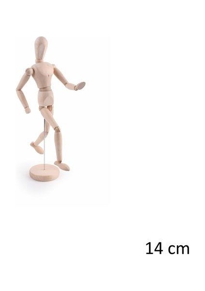 Ahşap İnsan Mankeni Figürü 14 cm