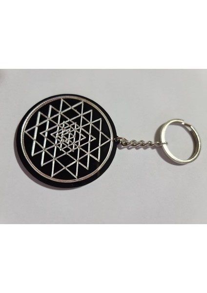 Sri Yantra Armağanlik Çift Taraflı Pleksi Anahtarlık
