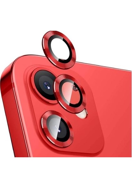 Apple Iphone 12 Uyumlu Camera Lens Screen Protector Kırmızı