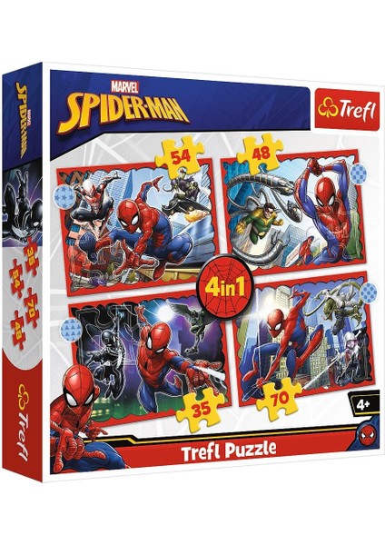 Trefl Puzzle The Heroıc Spıder-Man 4 In 1 Çocuk Puzzle