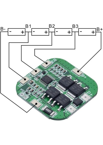 4s 20A Bms 14.8V 18650 Lityum Lipo Pil Şarj Koruma Modülü