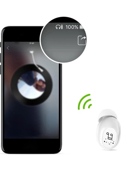 Mini Kulak Kablosuz Kulaklık Stereo Dokunmatik Kontrol Telefonlar Için Tablet (Yurt Dışından)