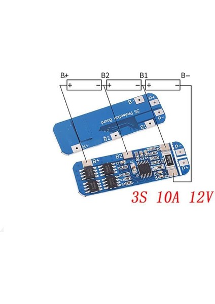 3s 10A Bms 11.1V 18650 Lityum Lipo Pil Şarj Koruma Modülü